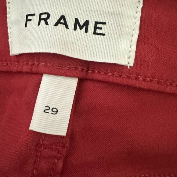 Frame Le High Skinny Jeans in Red Coated Stretch -  29 - Picture 6 of 9